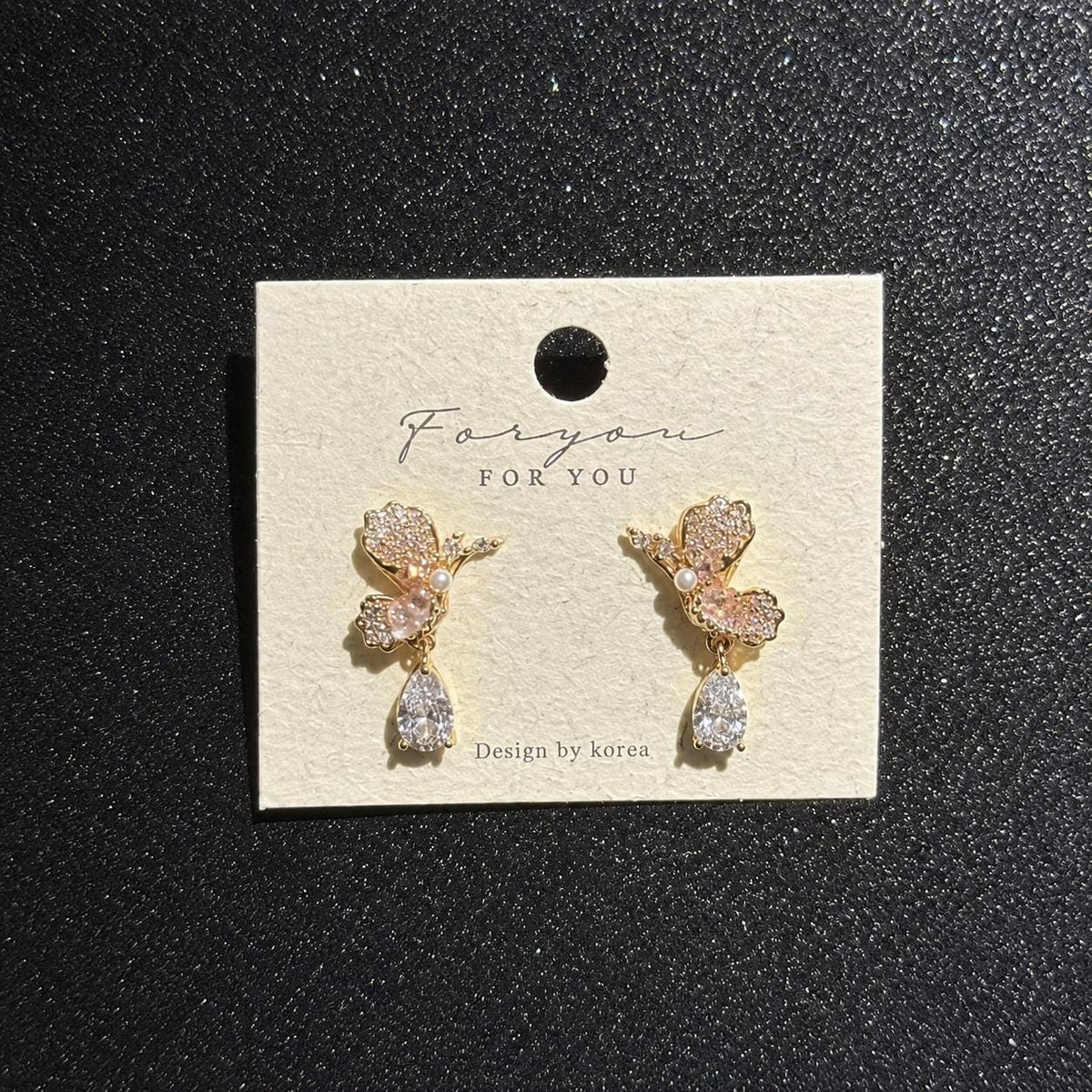 Gold Crystal Hummingbird Drop Earrings, Dainty Teardrop Stone Earrings, Minimalist Nature Jewelry, Bird Lover Gift for Her