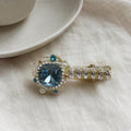 Blue Crystal Hair Clip, Marquise Baroque Barrette, Royal Blue Gem Alligator Clip, Elegant Hair Accessory, Gift for Her