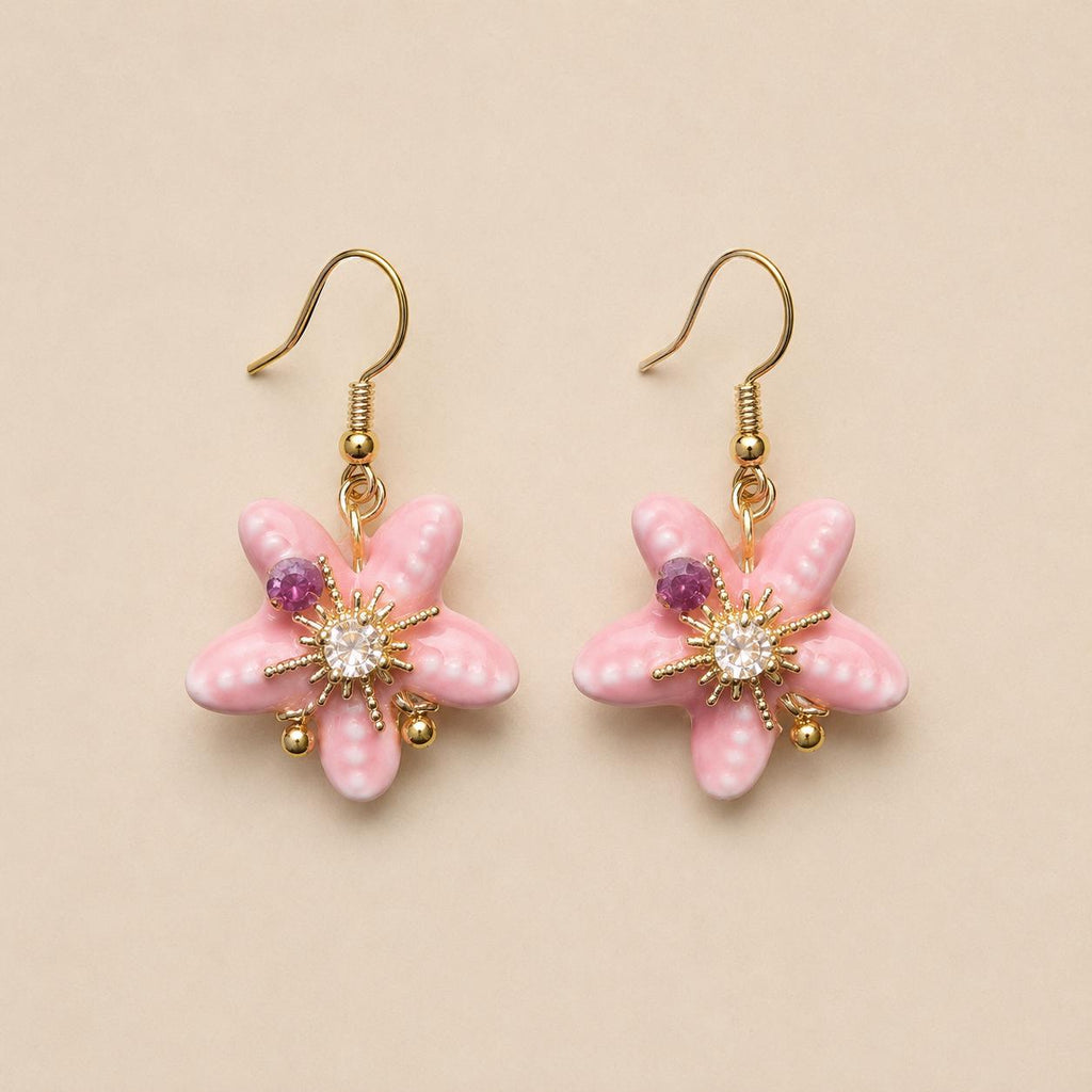 Pink Bow Heart Earrings, Crystal Pearl Drop Earrings, Balletcore Coquette Jewelry, Romantic Gift for Her