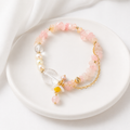 Spring Rose Quartz, Clear Quartz & Pearl Bracelet
