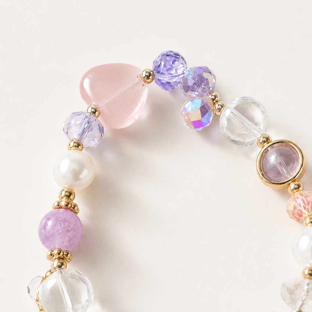 Lavender Butterfly Charm Bracelet