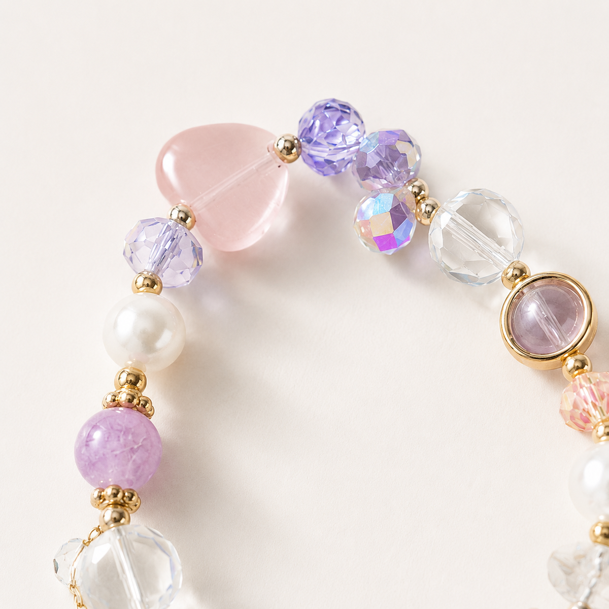 Lavender Butterfly Charm Bracelet