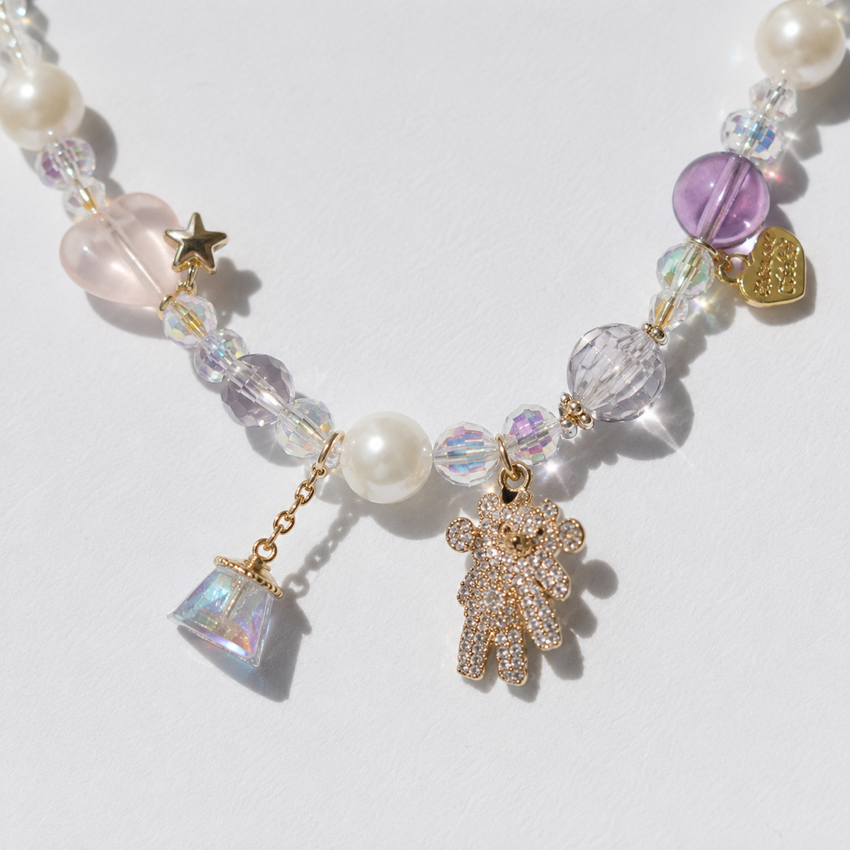 Starlight Teddy Crystal Necklace