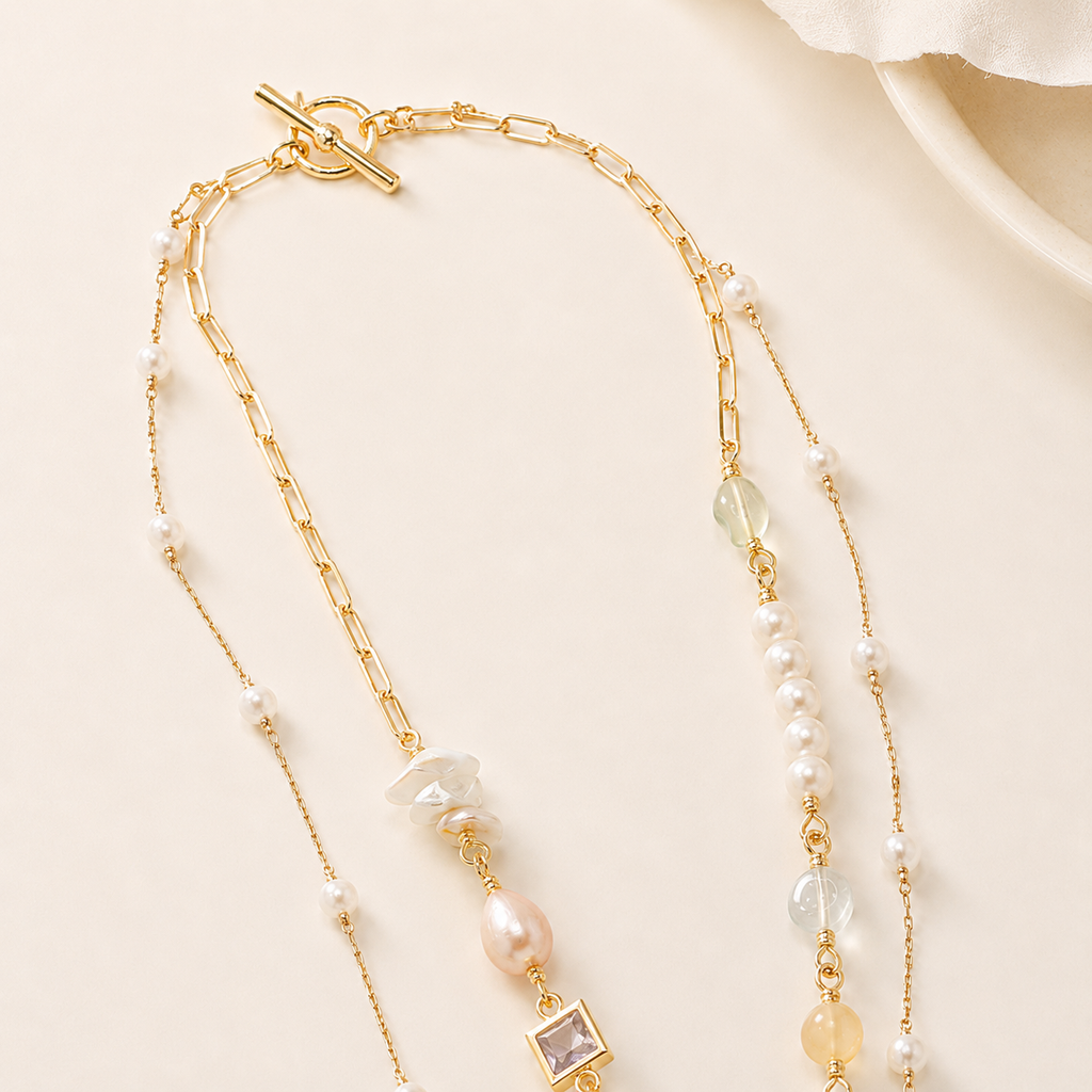 Pastel Orbit Layered Necklace