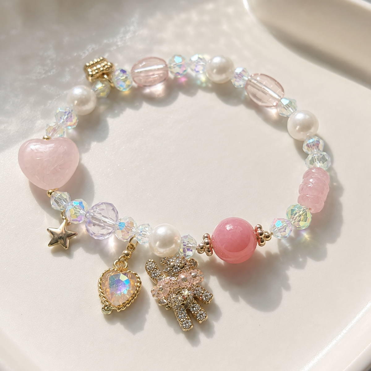 Pink Stardust Teddy Bracelet