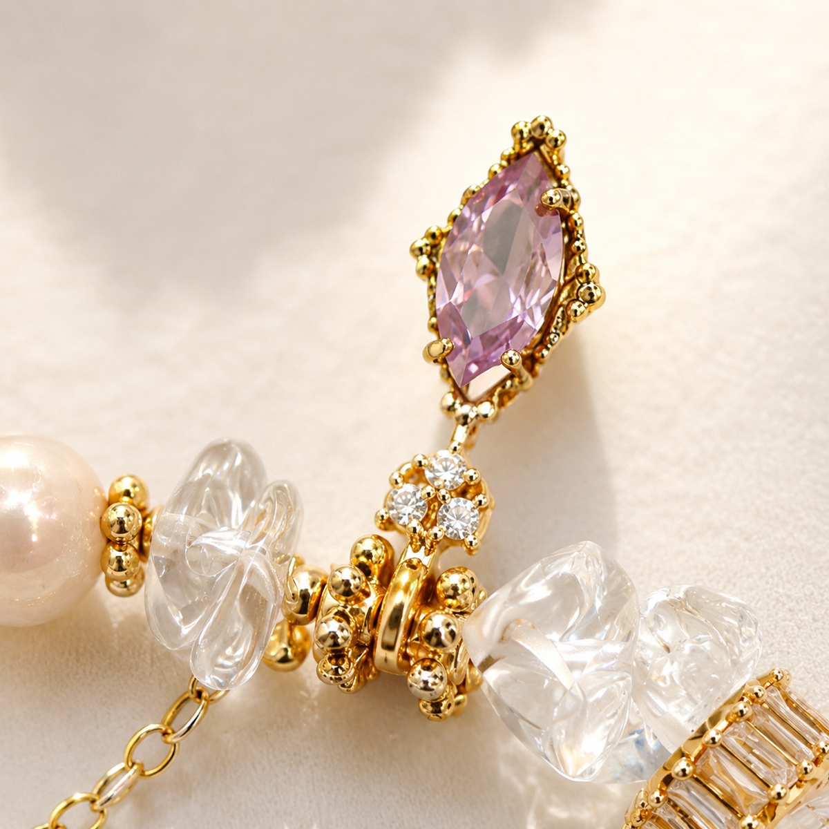 Crystal Garden Pearl Bracelet