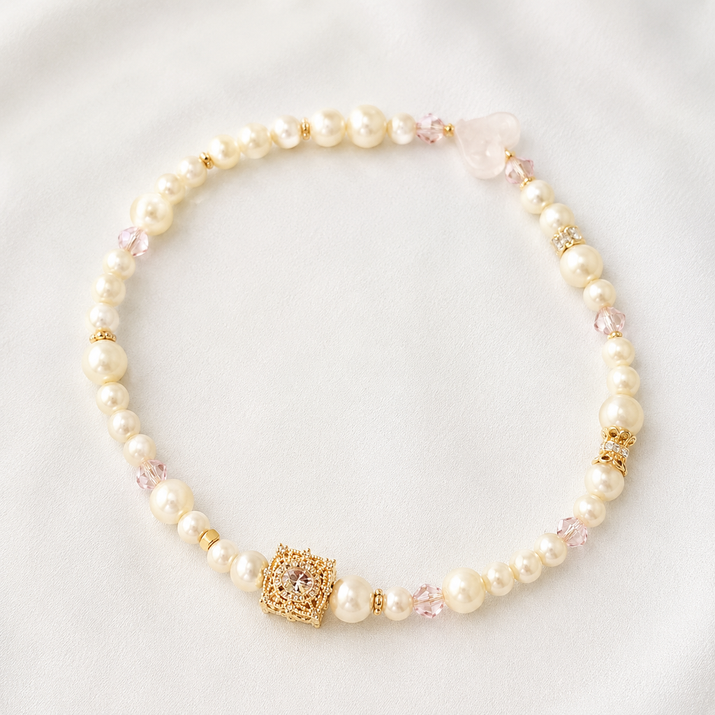 Blush Pearl Heart Necklace
