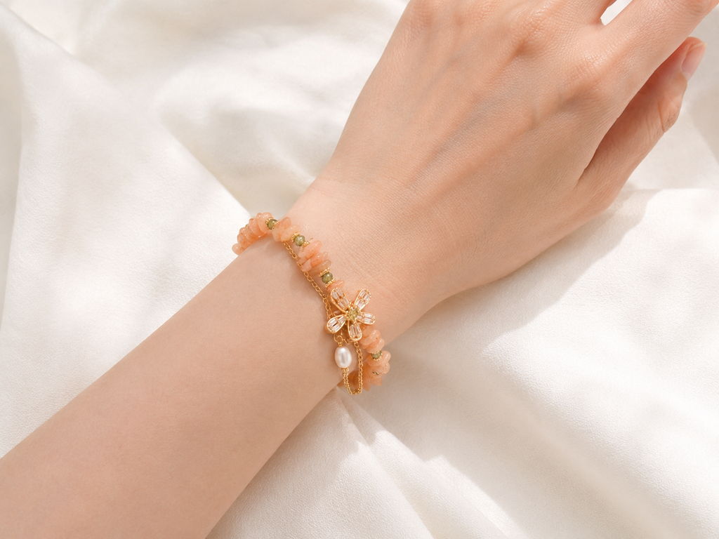Apricot Blossom Charm Bracelet