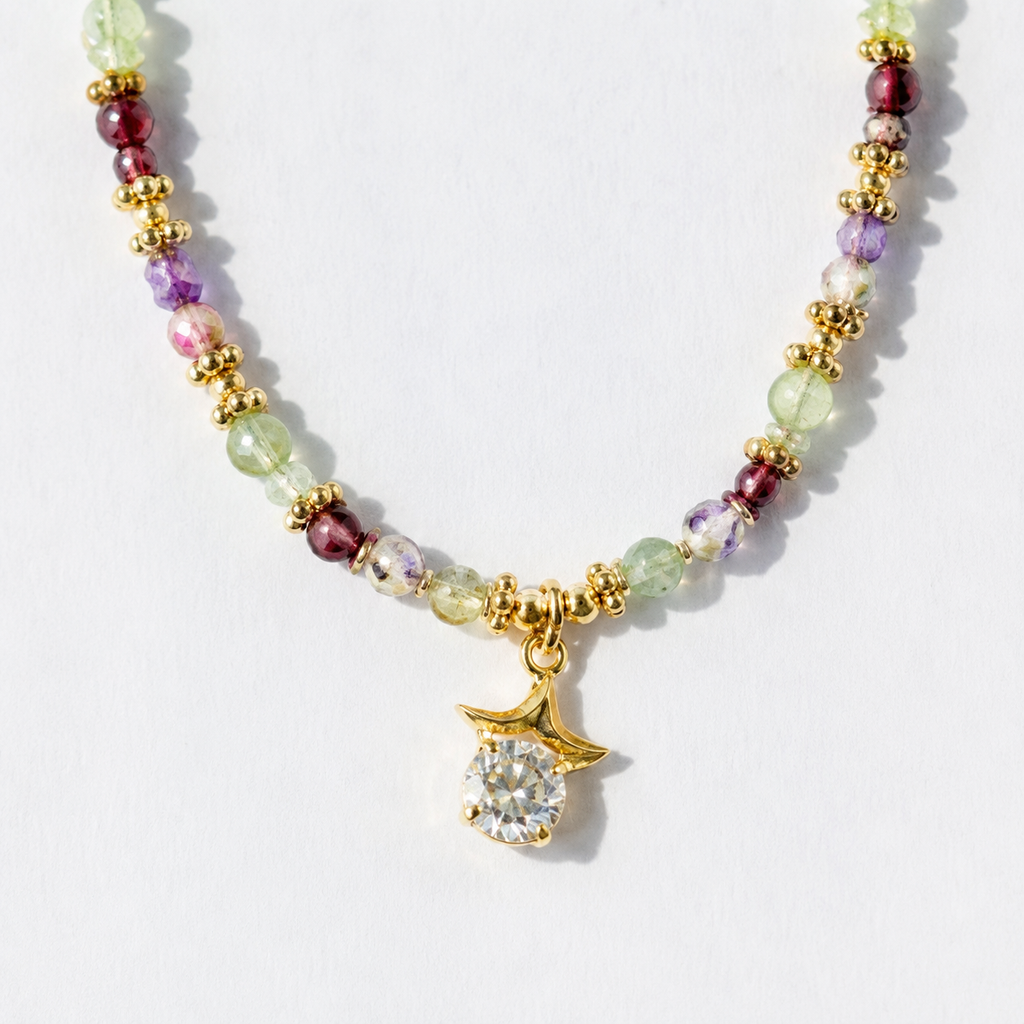 Mint Starlight Beaded Necklace