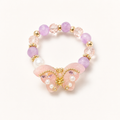 Lavender Butterfly Beaded Bracelet - image 1
