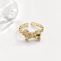Golden Bow Crystal Ring - image 1