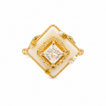 Ivory Geometric Crystal Ring - image 1