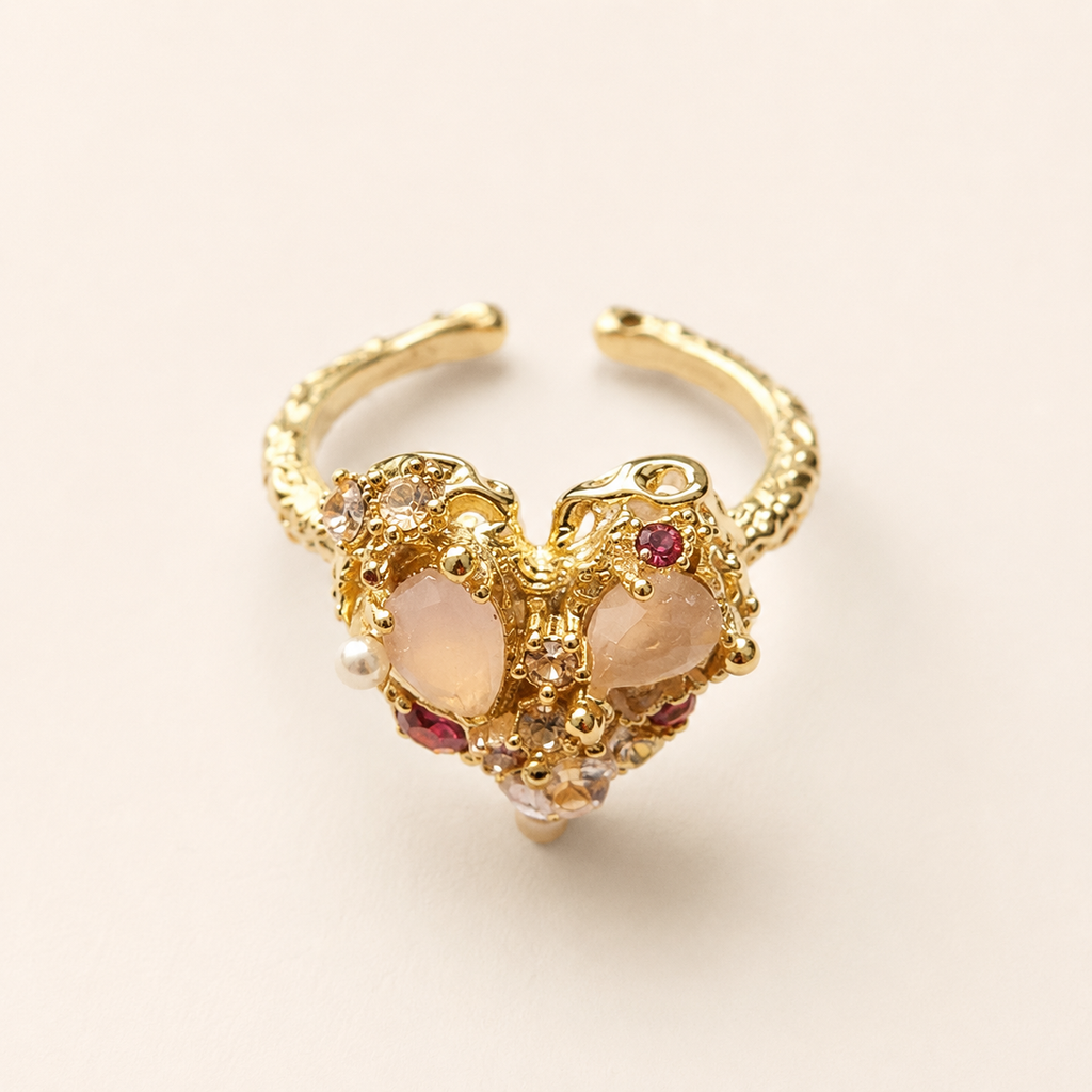 Blush Heart Crystal Ring - image 2