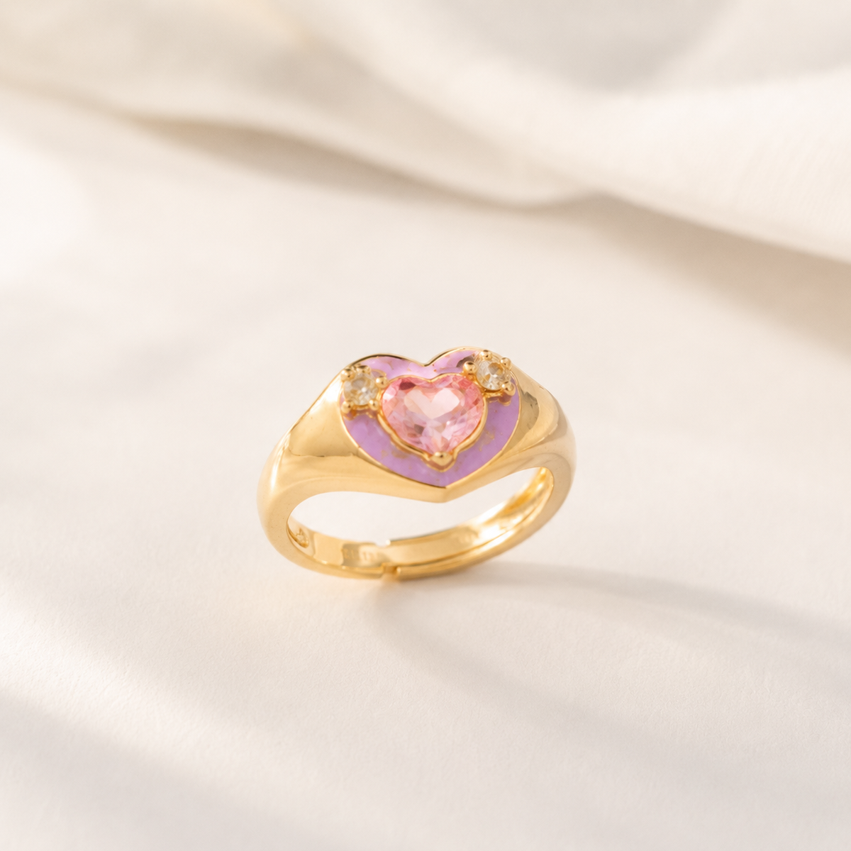 Pink Crystal Butterfly Ring - image 2