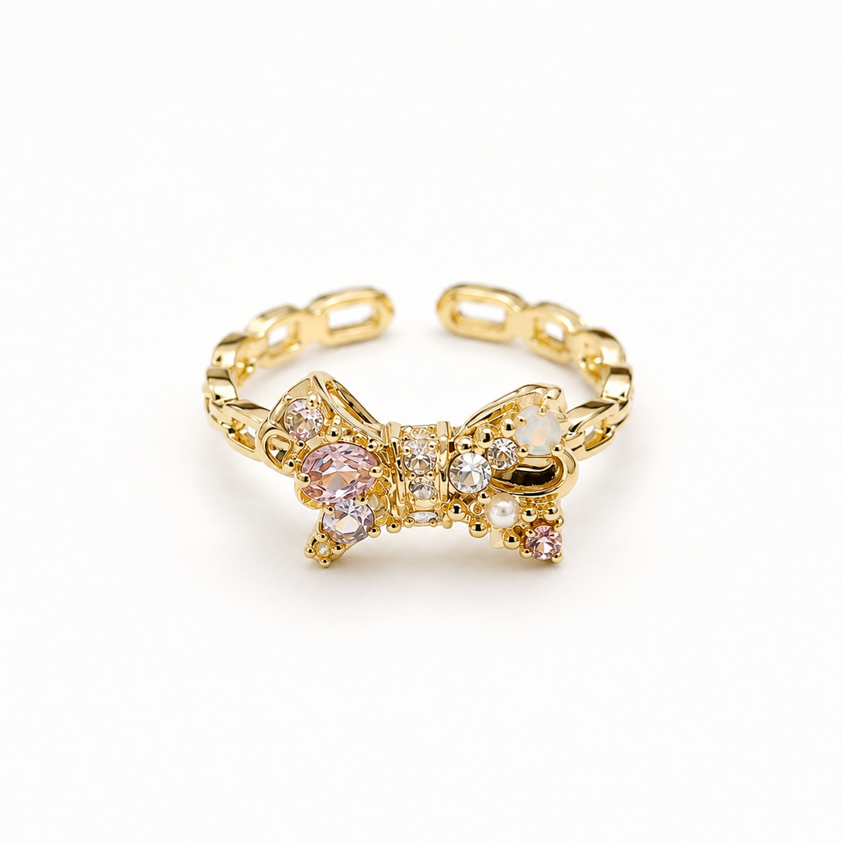 Golden Bow Crystal Ring - image 2