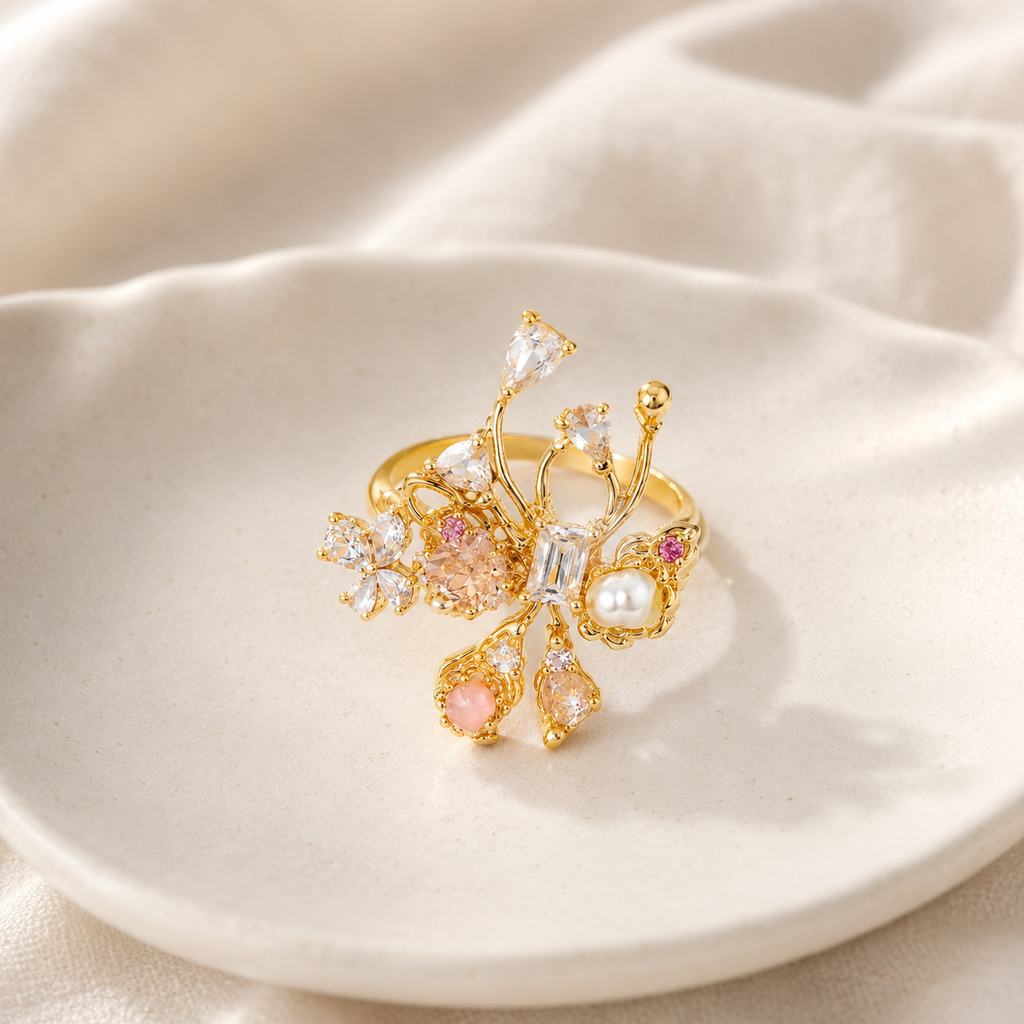 Blush Garden Crystal Ring - image 2