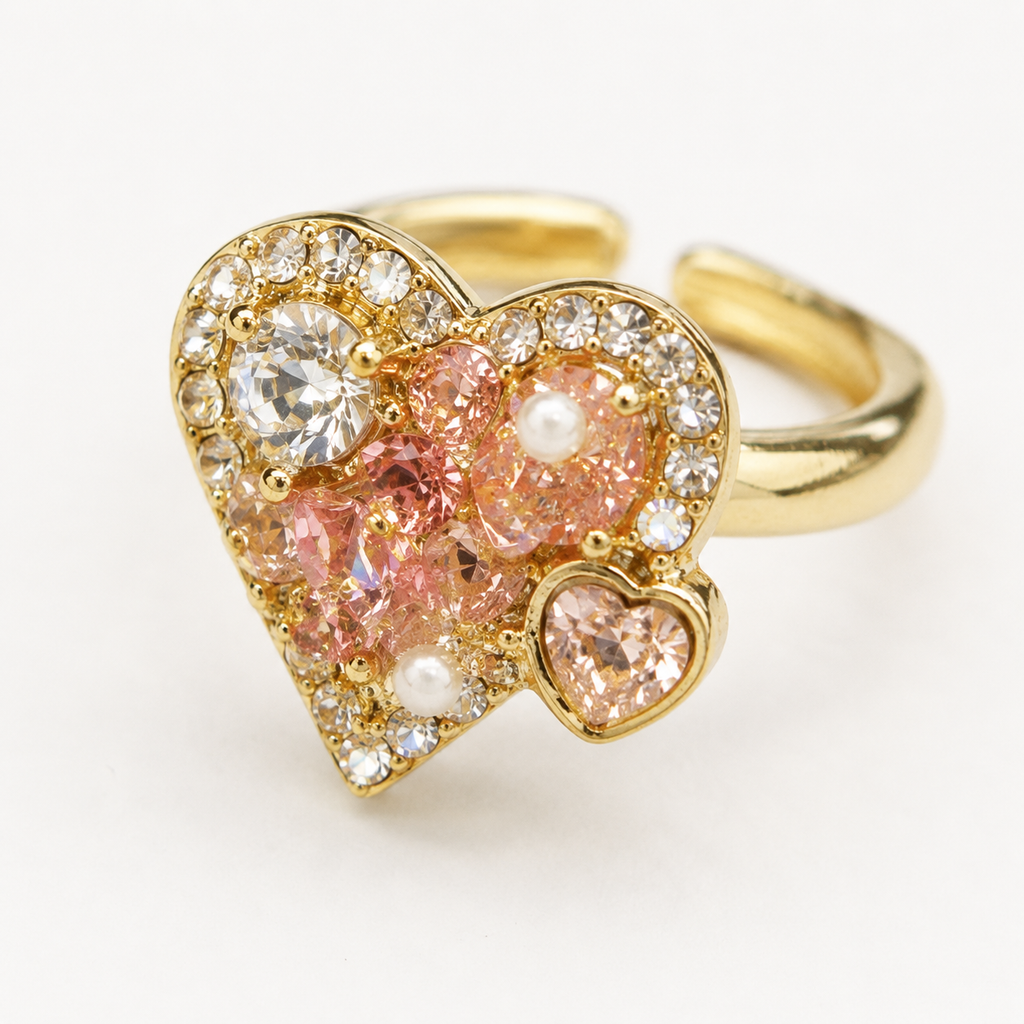 Blush Crystal Heart Ring - image 2