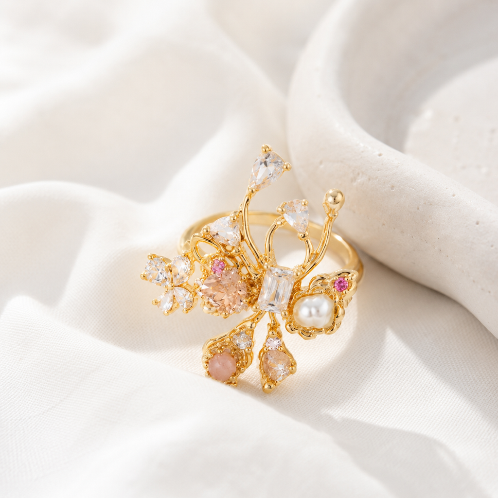 Blush Garden Crystal Ring - image 3