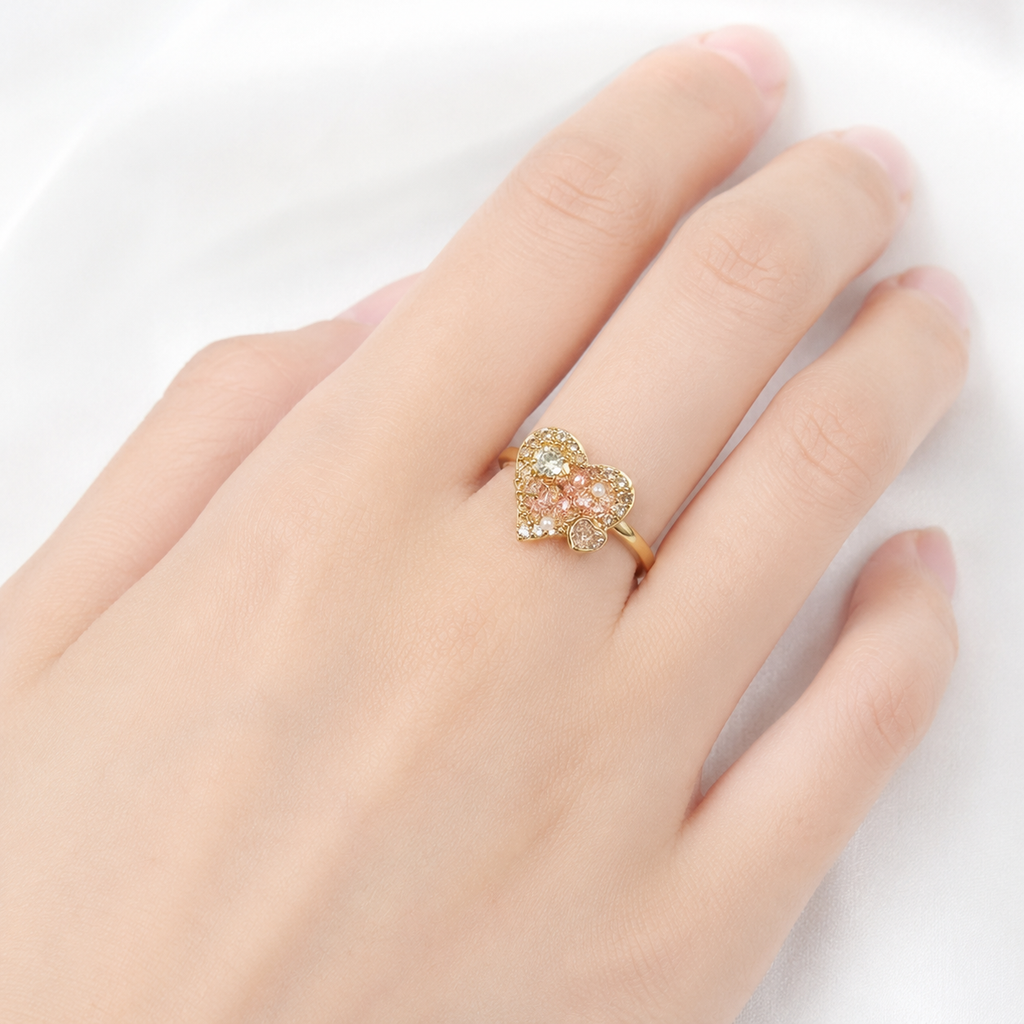 Blush Crystal Heart Ring - image 3