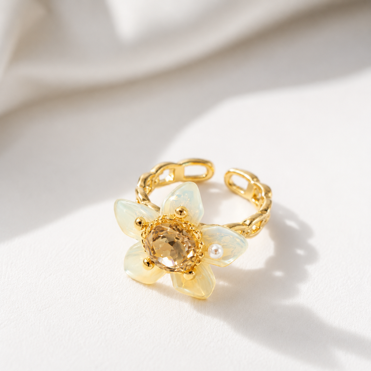 Golden Bloom Crystal Ring - image 4