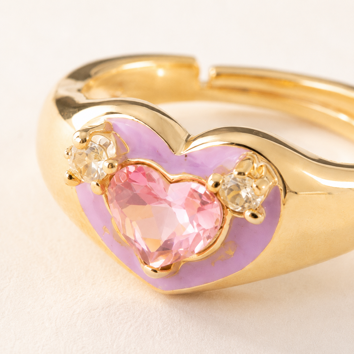 Pink Crystal Butterfly Ring - image 4