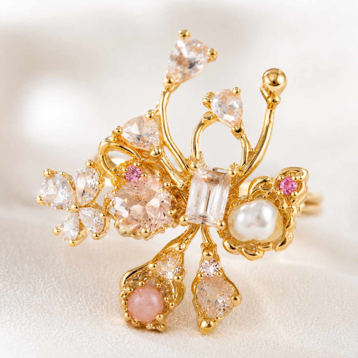 Blush Garden Crystal Ring - image 4