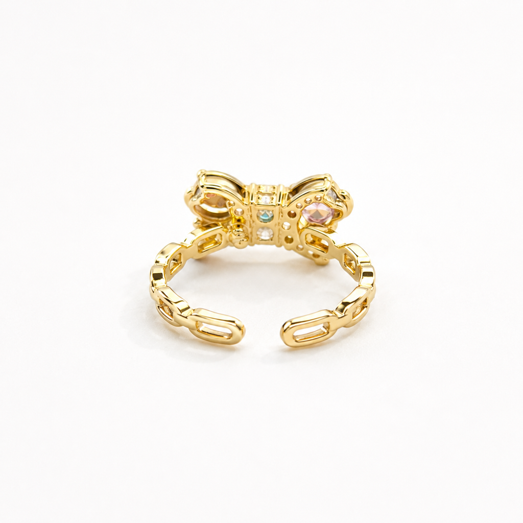 Golden Bow Crystal Ring - image 4