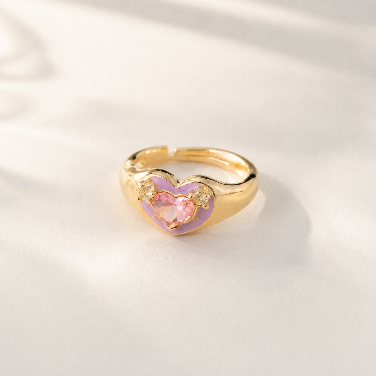 Pink Crystal Butterfly Ring - image 5