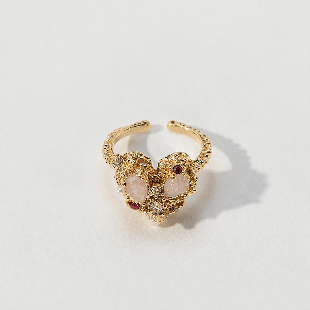 Blush Heart Crystal Ring - image 5