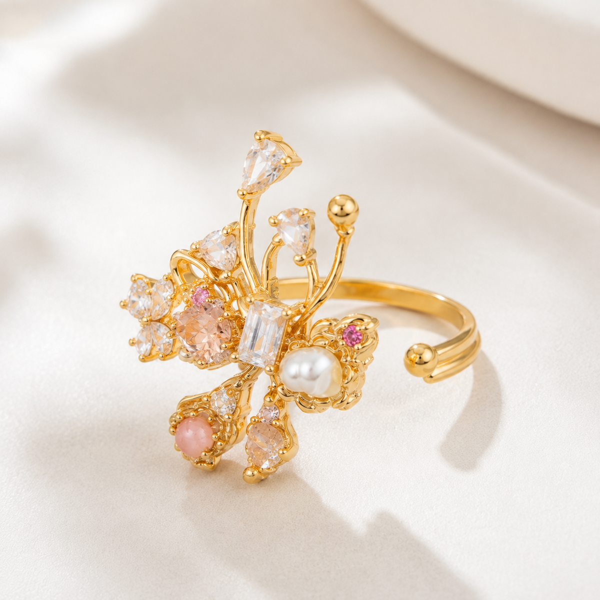 Blush Garden Crystal Ring - image 5
