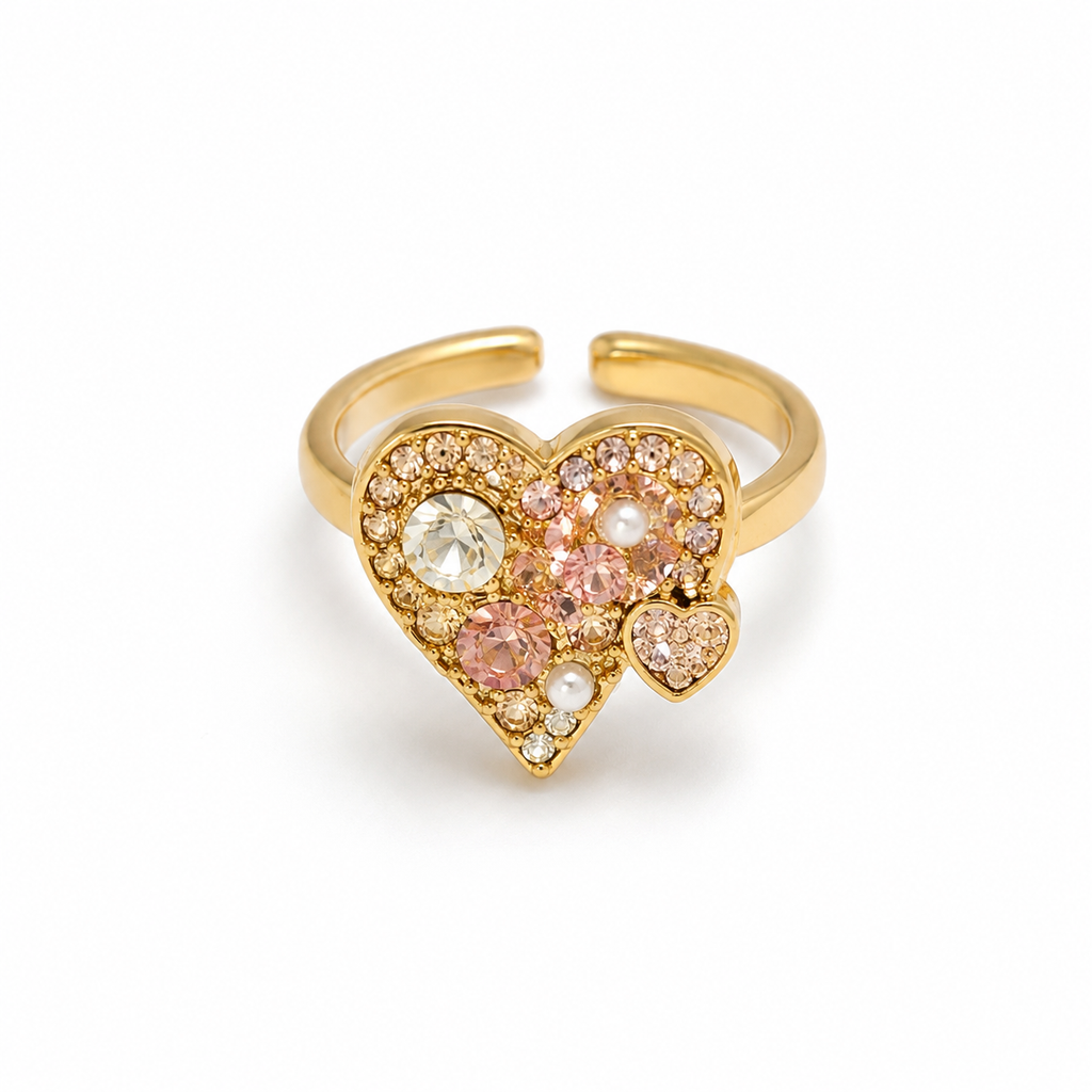 Blush Crystal Heart Ring - image 5