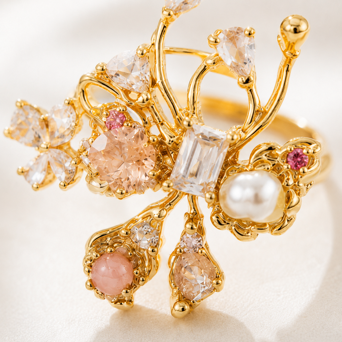 Blush Garden Crystal Ring - image 6