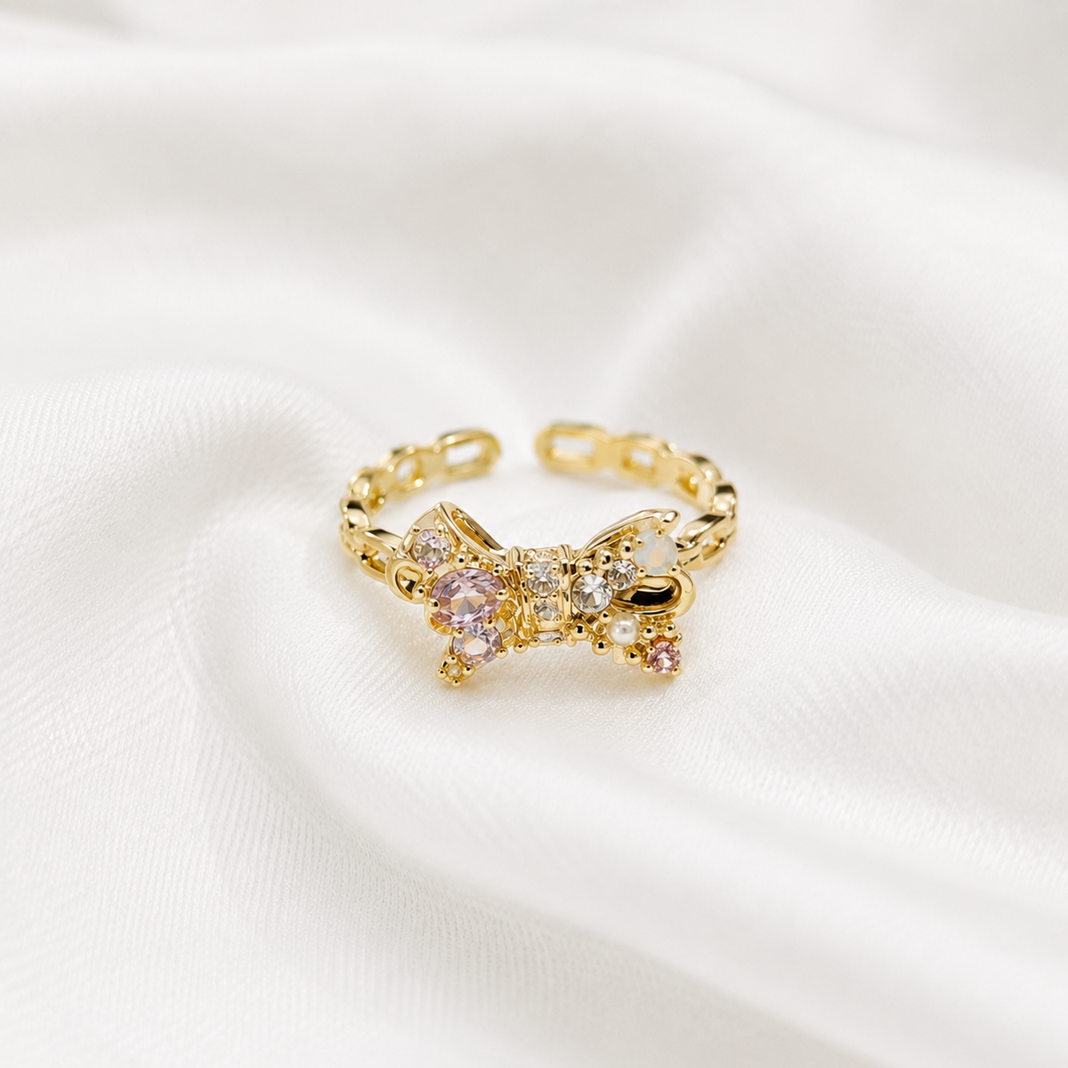 Golden Bow Crystal Ring - image 6