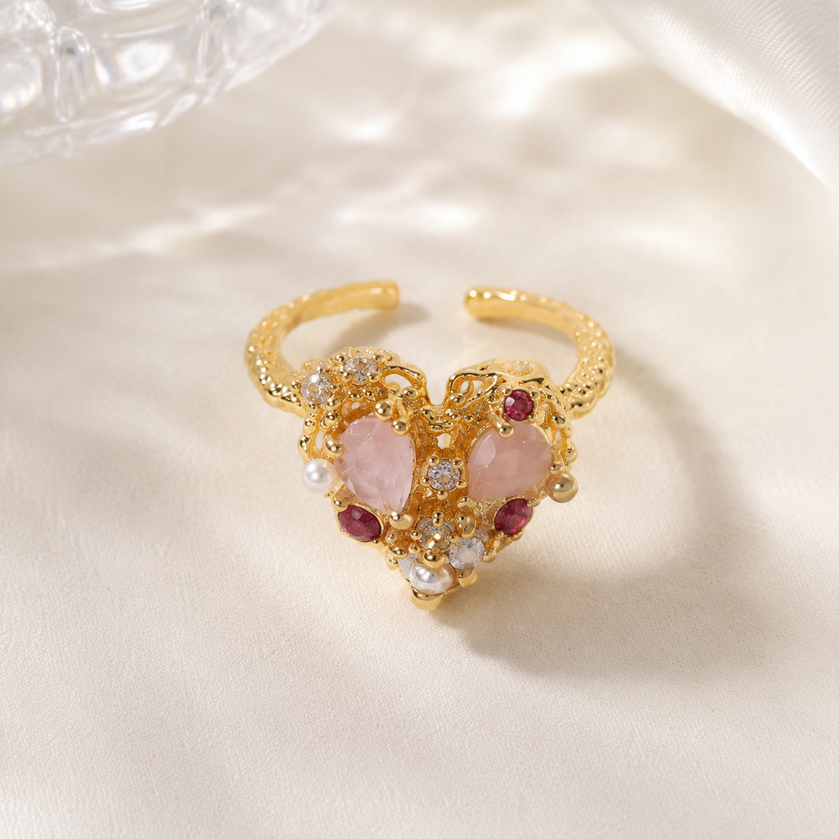 Blush Heart Crystal Ring - image 6