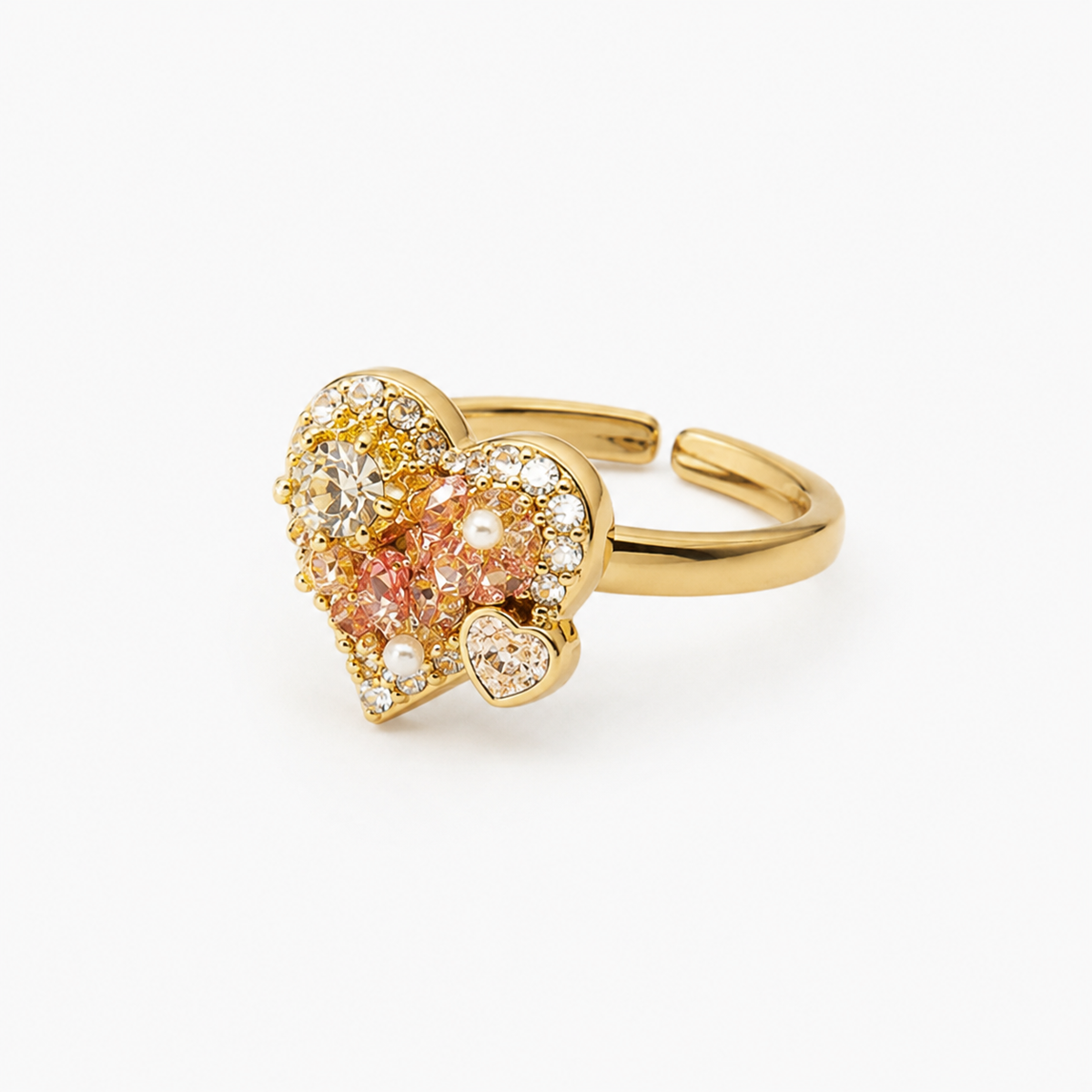 Blush Crystal Heart Ring - image 6