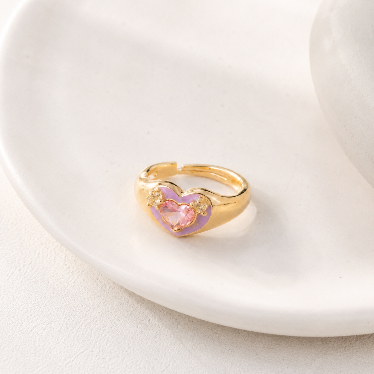 Pink Crystal Butterfly Ring - image 6