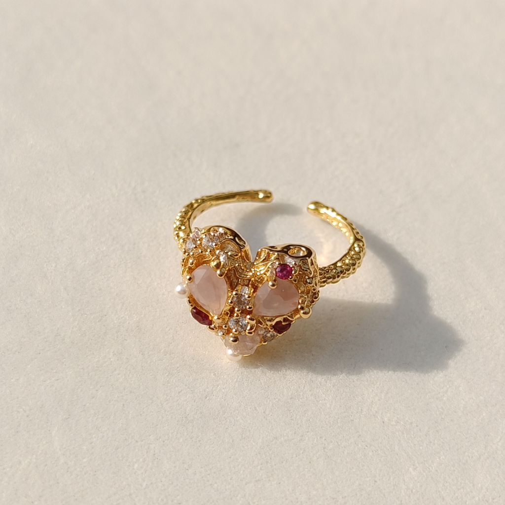 Blush Heart Crystal Ring - image 7