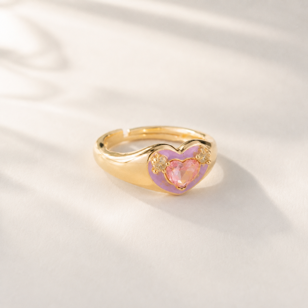 Pink Crystal Butterfly Ring - image 7