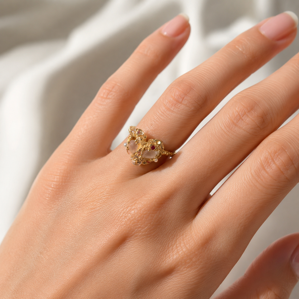 Blush Heart Crystal Ring - image 8
