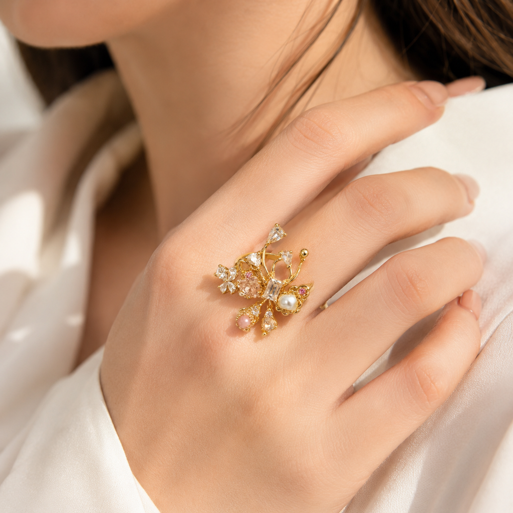 Blush Garden Crystal Ring - image 8