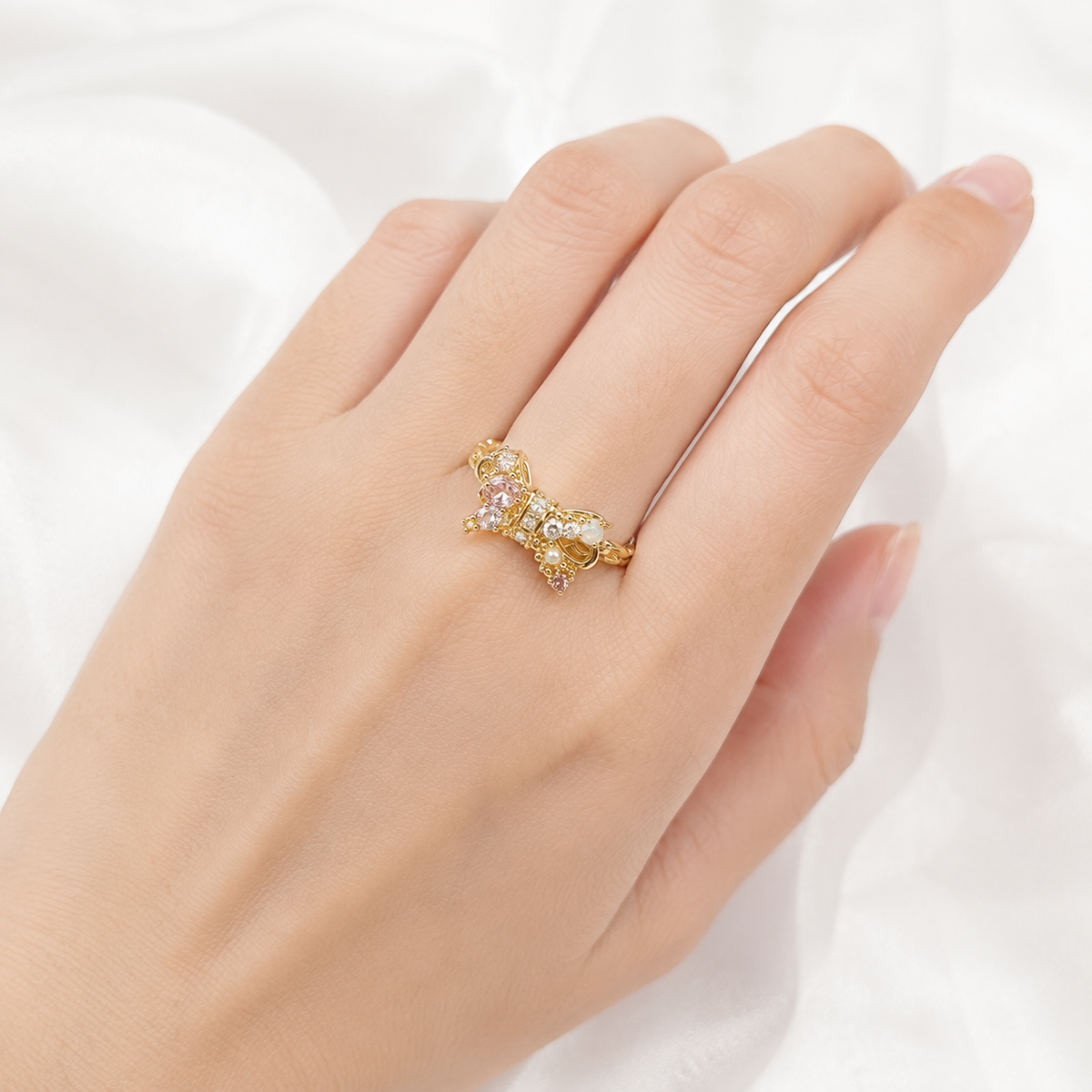 Golden Bow Crystal Ring - image 8