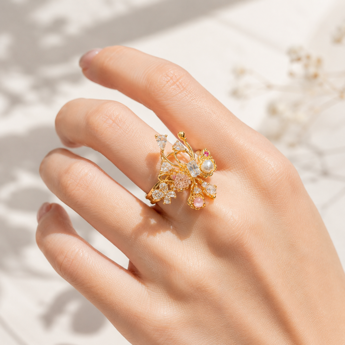 Blush Garden Crystal Ring - image 9