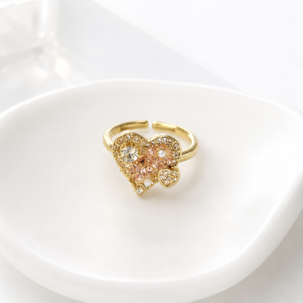 Blush Crystal Heart Ring - image 9