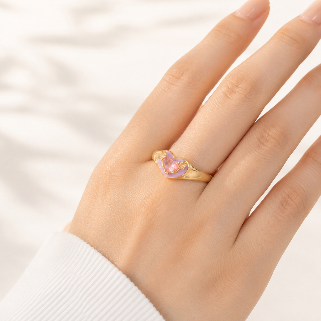 Pink Crystal Butterfly Ring - image 9