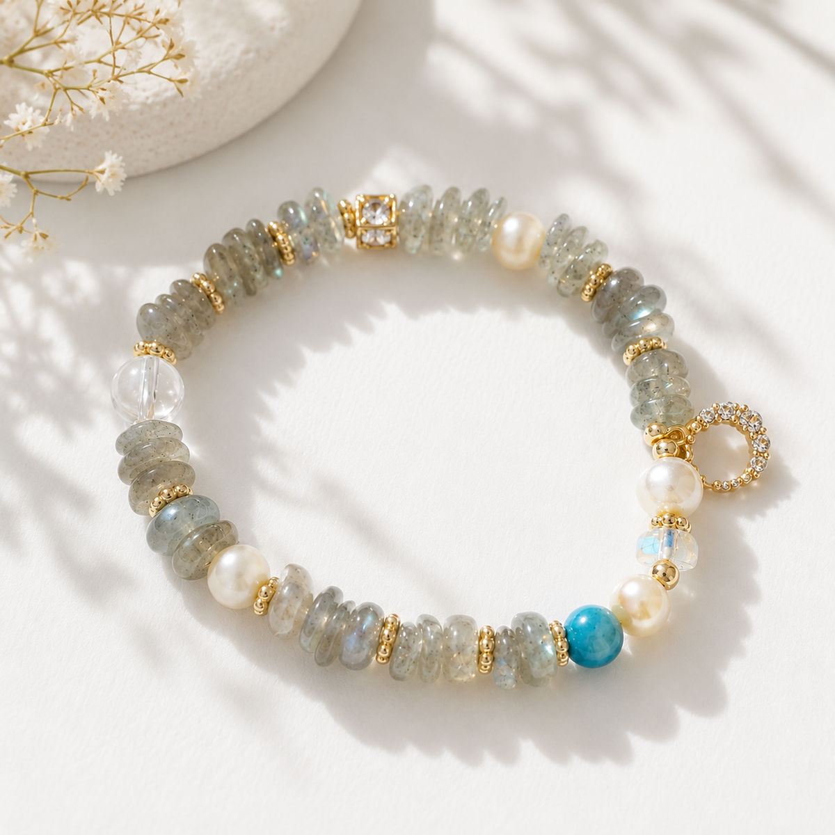 Moonlit Mist Pearl Bracelet