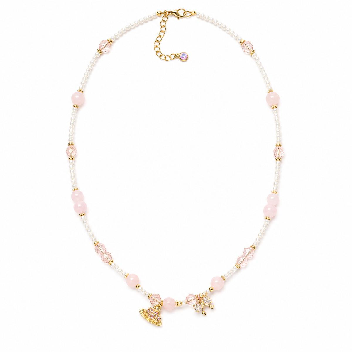 Blush Ribbon Pearl Necklace