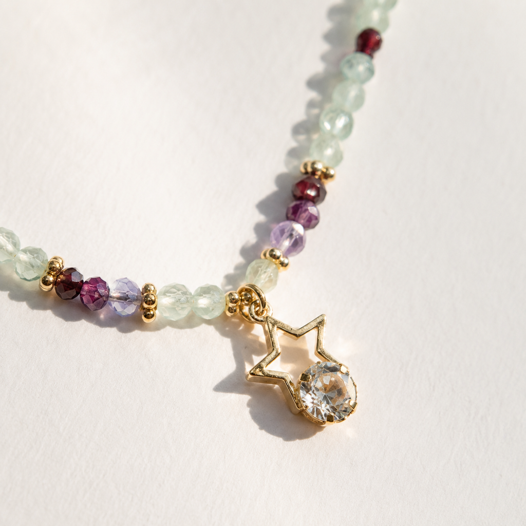 Mint Starlight Beaded Necklace