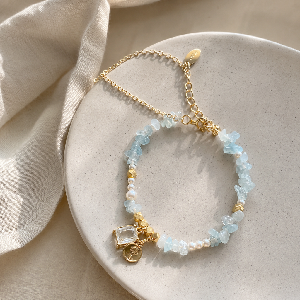 Aqua Meadow Charm Bracelet