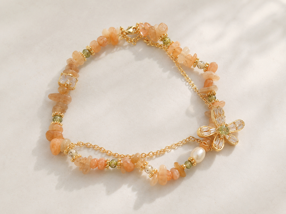 Apricot Blossom Charm Bracelet