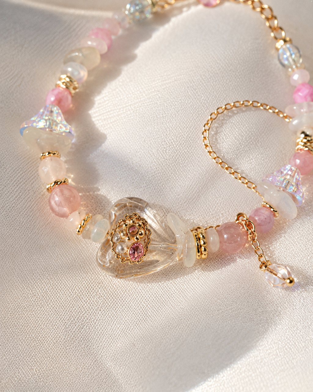 Blush Petal Charm Bracelet